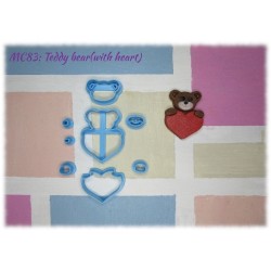 Teddy Bear Multi-Cutter Set (With Heart)