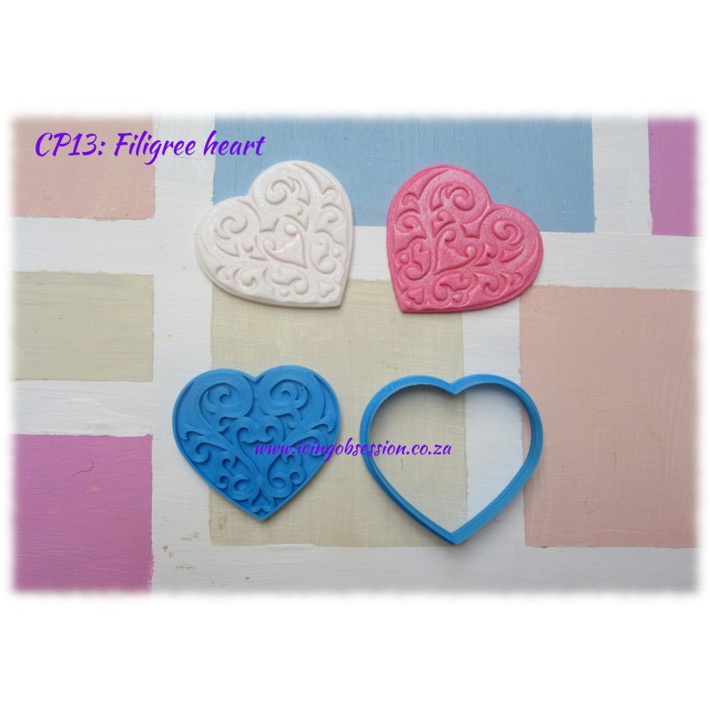 Heart Cutter & Press Set (Filigree)