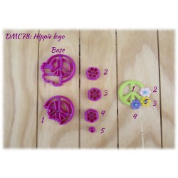 Hippie Logo Multi-Cutter Set (With flowers)