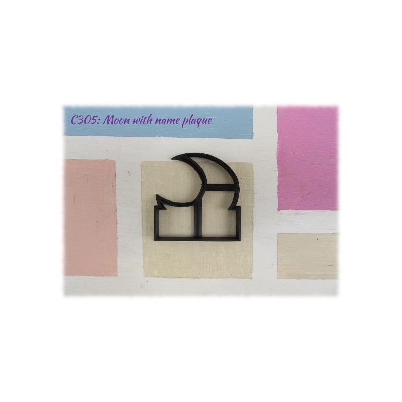 Moon Cookie Cutter  (With Plaque)
